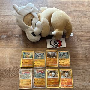 Pokémon Cubone Lot: Trading Cards and Plush